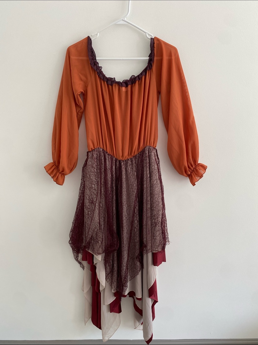 Mary Sanderson Witch Halloween Costume Hocus Pocus Asymmetrical Layered Skirt M - Picture 4 of 6